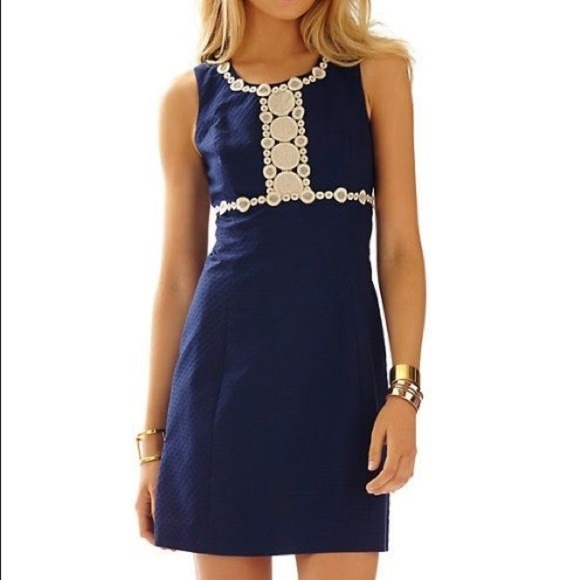 Lilly Pulitzer Navy Rosie Lace Detail Shift Dress - Picture 3 of 3